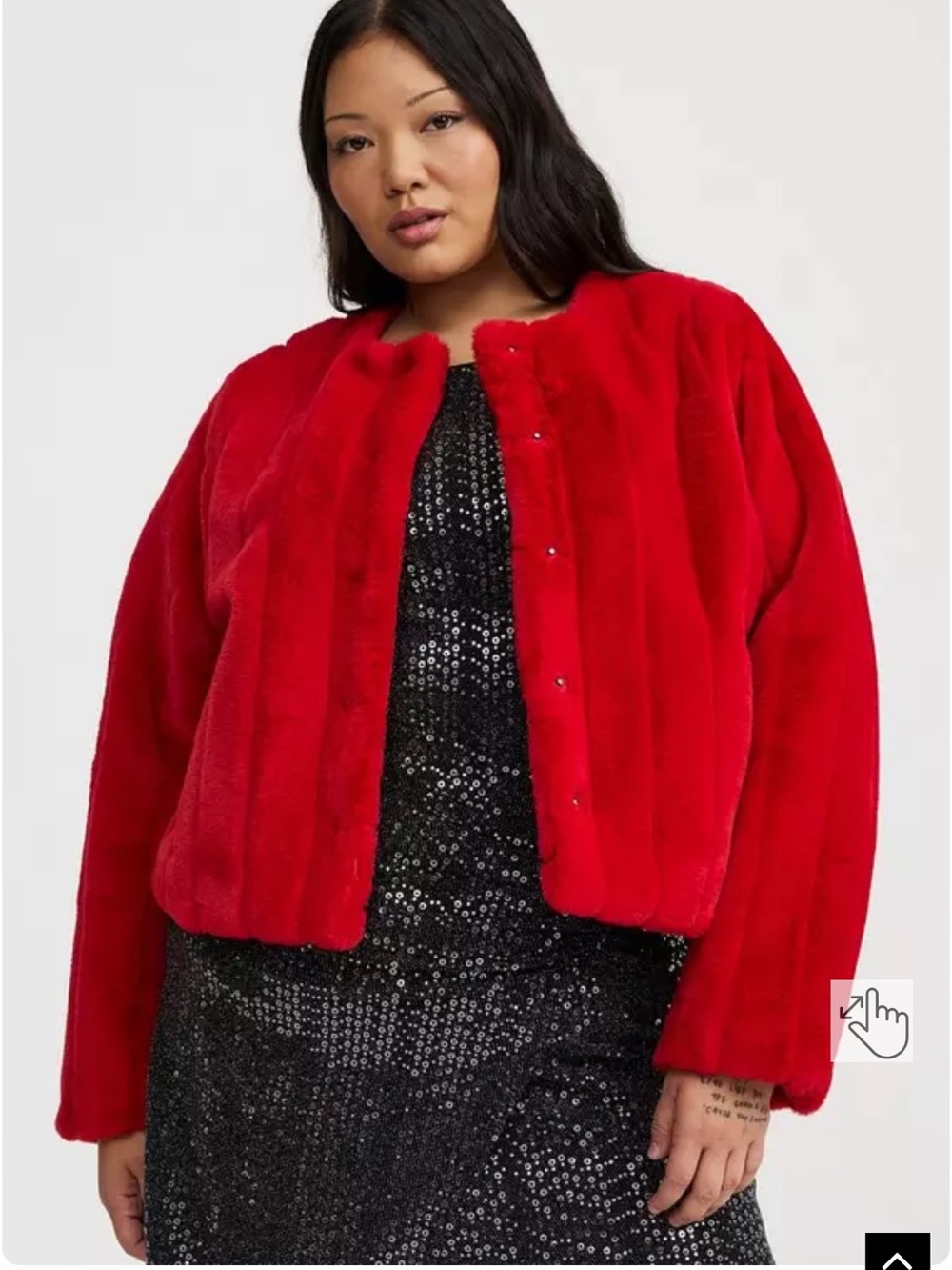 Torrid Collarless Faux Fur Jacket